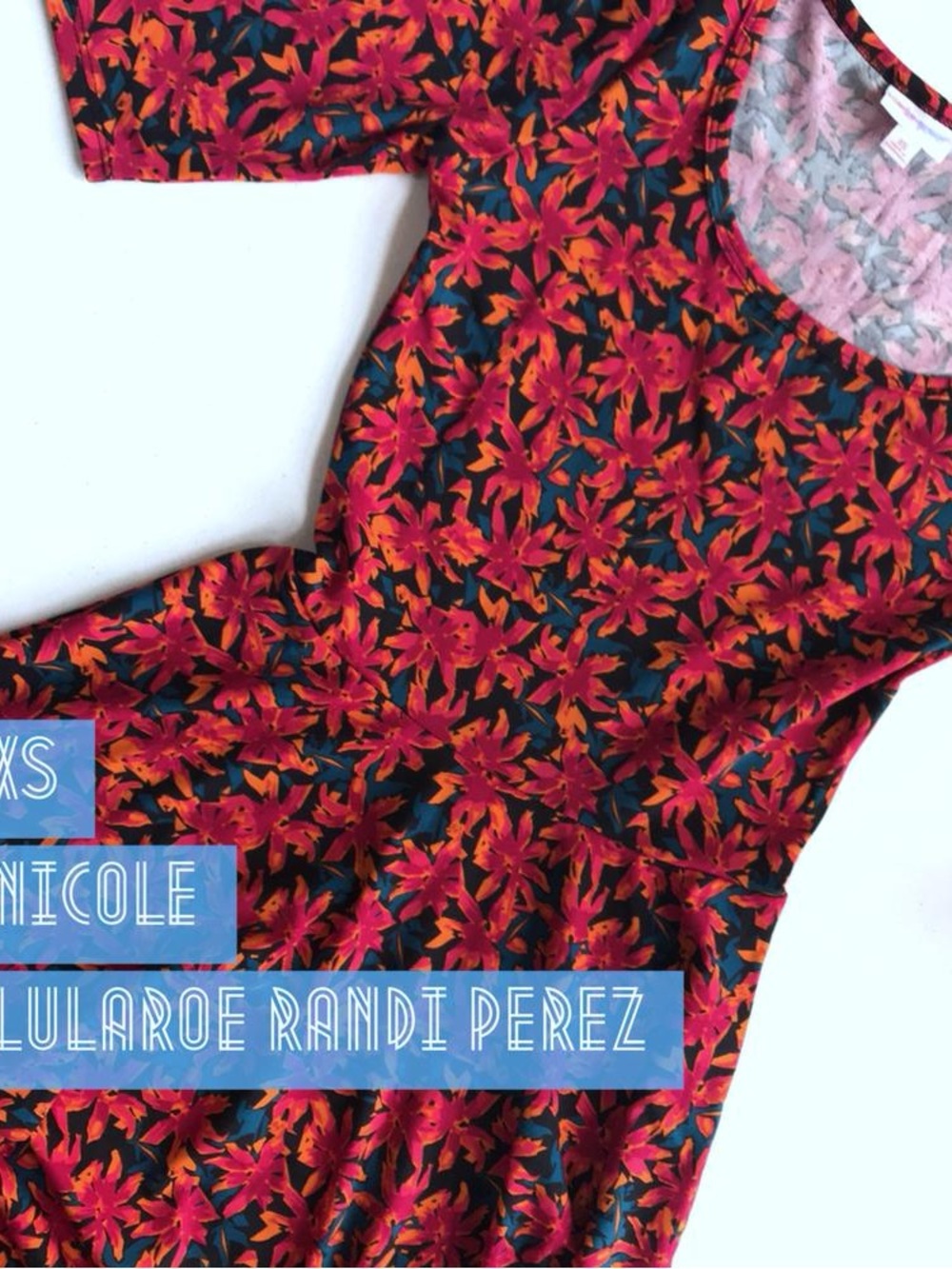 LuLaRoe Nicole Midi Dress in Pink and Orange Floral